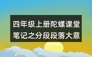 四年級上冊陀螺課堂筆記之分段段落大意