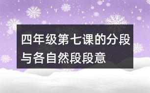 四年級(jí)第七課的分段與各自然段段意