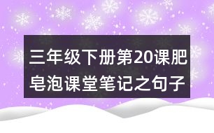 三年級(jí)下冊(cè)第20課肥皂泡課堂筆記之句子解析