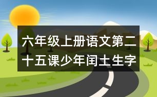 六年級(jí)上冊(cè)語文第二十五課少年閏土生字組詞