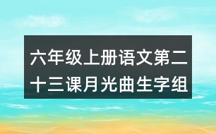 六年級上冊語文第二十三課月光曲生字組詞