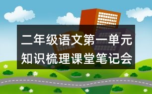 二年級語文第一單元知識梳理課堂筆記會寫詞語