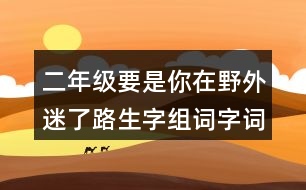 二年級要是你在野外迷了路生字組詞字詞解釋