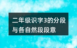 二年級(jí)識(shí)字3的分段與各自然段段意