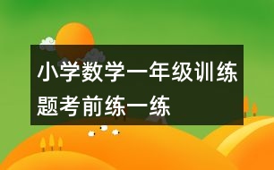 小學數(shù)學一年級訓練題考前練一練