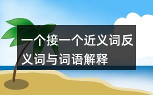 一個(gè)接一個(gè)近義詞反義詞與詞語解釋