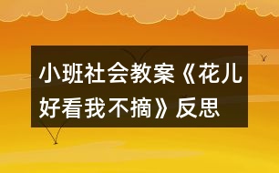 小班社會(huì)教案《花兒好看我不摘》反思