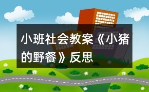 小班社會教案《小豬的野餐》反思