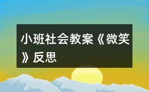 小班社會教案《微笑》反思