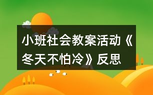 小班社會(huì)教案活動(dòng)《冬天不怕冷》反思