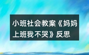 小班社會(huì)教案《媽媽上班我不哭》反思