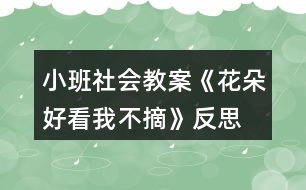 小班社會教案《花朵好看我不摘》反思