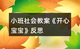 小班社會教案《開心寶寶》反思