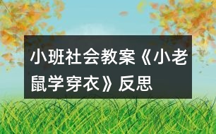 小班社會教案《小老鼠學穿衣》反思