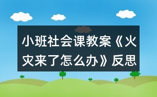 小班社會(huì)課教案《火災(zāi)來(lái)了怎么辦》反思