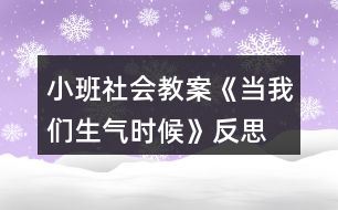 小班社會(huì)教案《當(dāng)我們生氣時(shí)候》反思