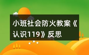 小班社會(huì)防火教案《認(rèn)識(shí)119》反思