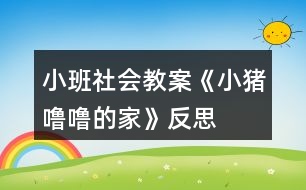 小班社會教案《小豬嚕嚕的家》反思