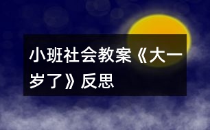 小班社會教案《大一歲了》反思