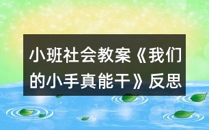 小班社會教案《我們的小手真能干》反思