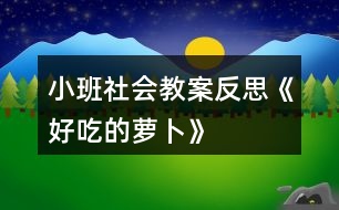 小班社會(huì)教案反思《好吃的蘿卜》