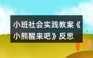 小班社會(huì)實(shí)踐教案《小熊醒來吧》反思