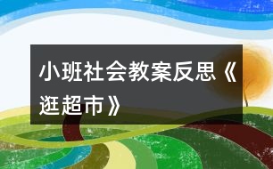 小班社會(huì)教案反思《逛超市》