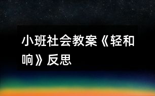 小班社會教案《輕和響》反思