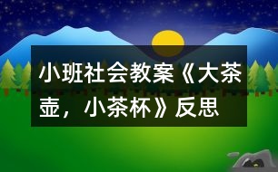 小班社會教案《大茶壺，小茶杯》反思