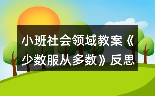 小班社會(huì)領(lǐng)域教案《少數(shù)服從多數(shù)》反思