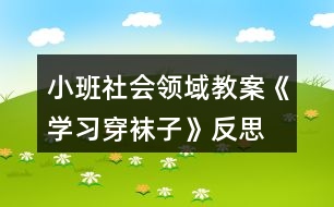 小班社會領(lǐng)域教案《學習穿襪子》反思