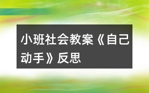 小班社會(huì)教案《自己動(dòng)手》反思