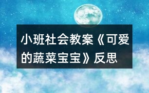 小班社會(huì)教案《可愛(ài)的蔬菜寶寶》反思