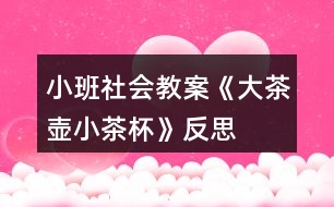 小班社會教案《大茶壺、小茶杯》反思