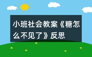 小班社會(huì)教案《糖怎么不見(jiàn)了》反思