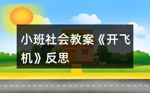 小班社會(huì)教案《開(kāi)飛機(jī)》反思