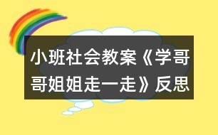 小班社會教案《學(xué)哥哥姐姐走一走》反思