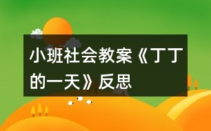 小班社會(huì)教案《丁丁的一天》反思