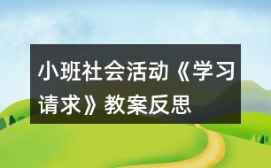 小班社會(huì)活動(dòng)《學(xué)習(xí)請(qǐng)求》教案反思