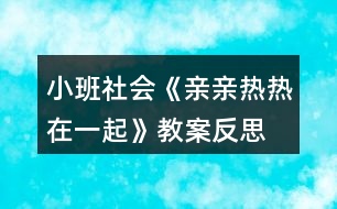 小班社會(huì)《親親熱熱在一起》教案反思