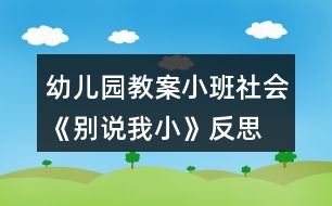 幼兒園教案小班社會《別說我小》反思