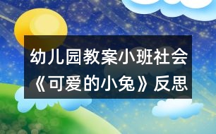 幼兒園教案小班社會(huì)《可愛(ài)的小兔》反思