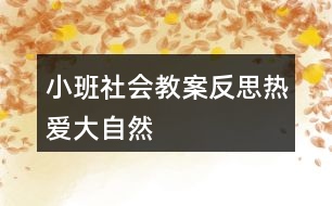 小班社會(huì)教案反思熱愛(ài)大自然