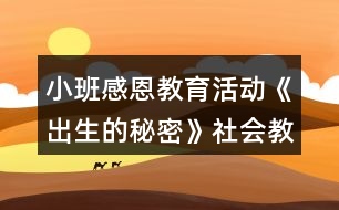 小班感恩教育活動《出生的秘密》社會教案反思