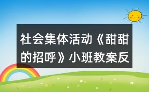 社會(huì)集體活動(dòng)《甜甜的招呼》小班教案反思