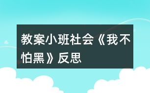 教案小班社會《我不怕黑》反思