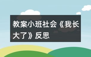 教案小班社會(huì)《我長(zhǎng)大了》反思