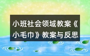 小班社會(huì)領(lǐng)域教案《小毛巾》教案與反思