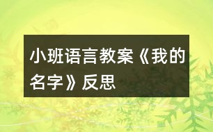 小班語(yǔ)言教案《我的名字》反思