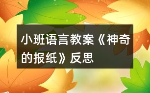 小班語言教案《神奇的報紙》反思